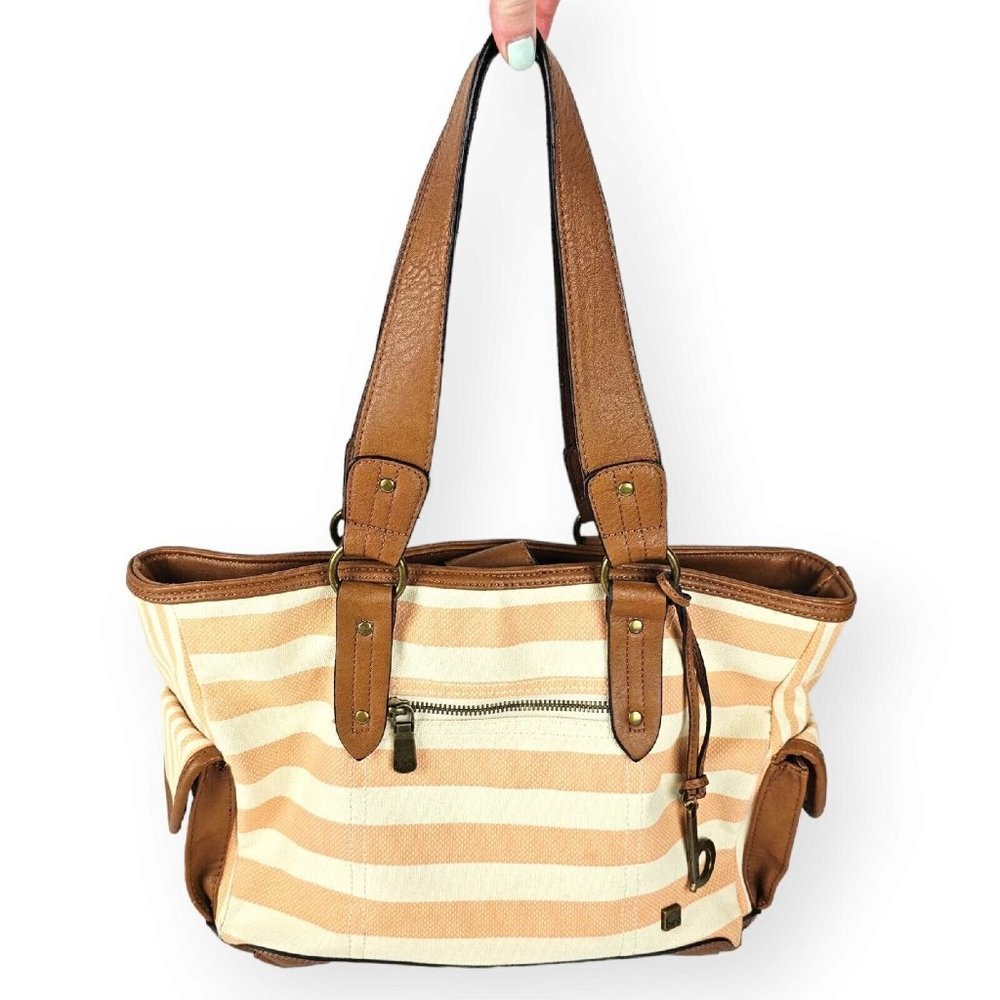 BOC Born Concept Purse Stripped Canvas Print & Leather Shoulder Bag